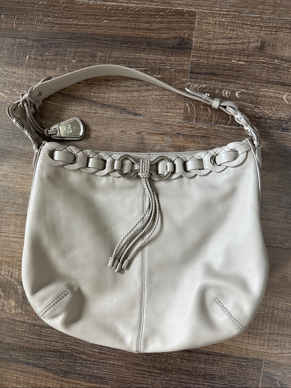 Cole Haan Leather Hobo Shoulder Bag in Light Taupe